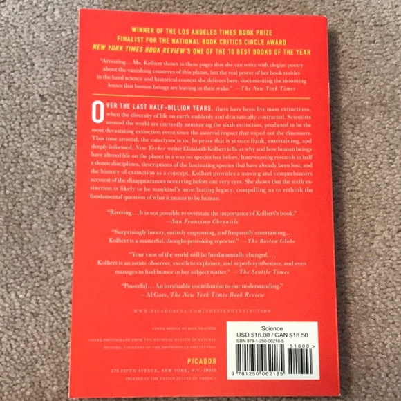 The Sixth Extinction by Elizabeth Kolbert. - Picture 2 of 2